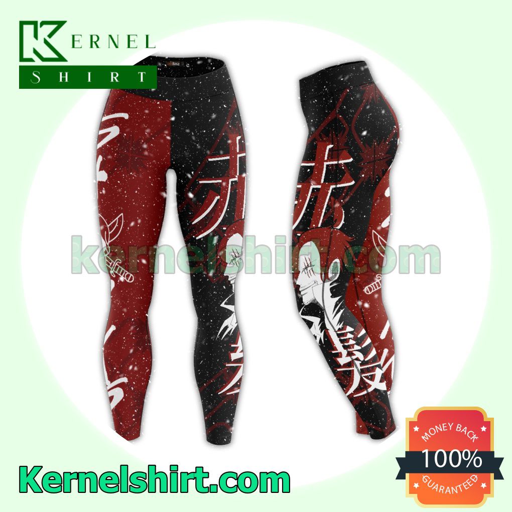 Shanks One Piece Anime Black And Red Leggings For Women