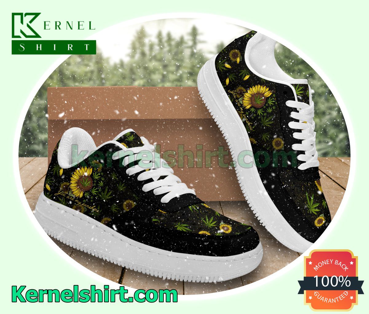 Sunflower Hippie Cannabis Weed Nike Womens Air Force 1 Shoes