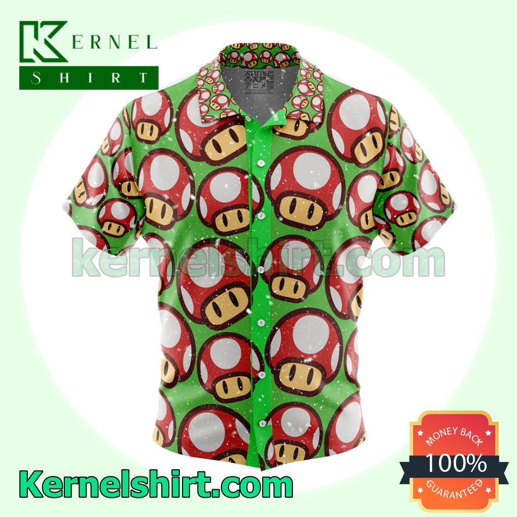 Super Mushroom Super Mario Button-Down Shirts