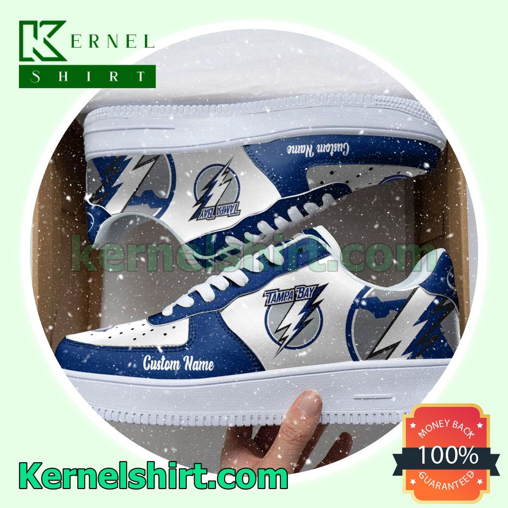 Tampa Bay Lightning Mascot Logo NHL Hockey Custom Nike Air Force 1 Low Top Shoes