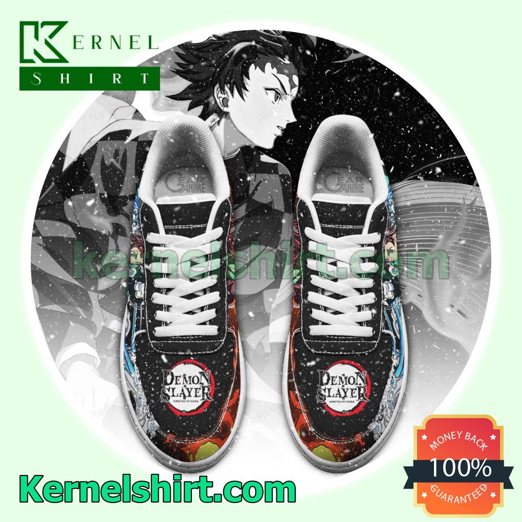 Tanjiro Water and Sun Demon Slayer Anime Mens Womens Air Force 1 Shoes a