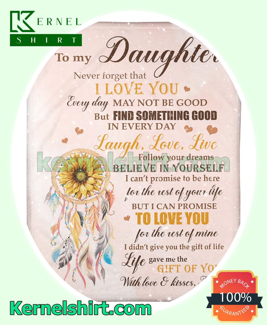 To My Daughter Never Forget That I Love You Sunflower Dreamcatcher Throw Blanket