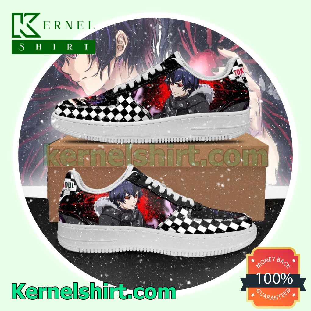 Tokyo Ghoul Ayato Checkerboard Anime Mens Womens Air Force 1 Shoes