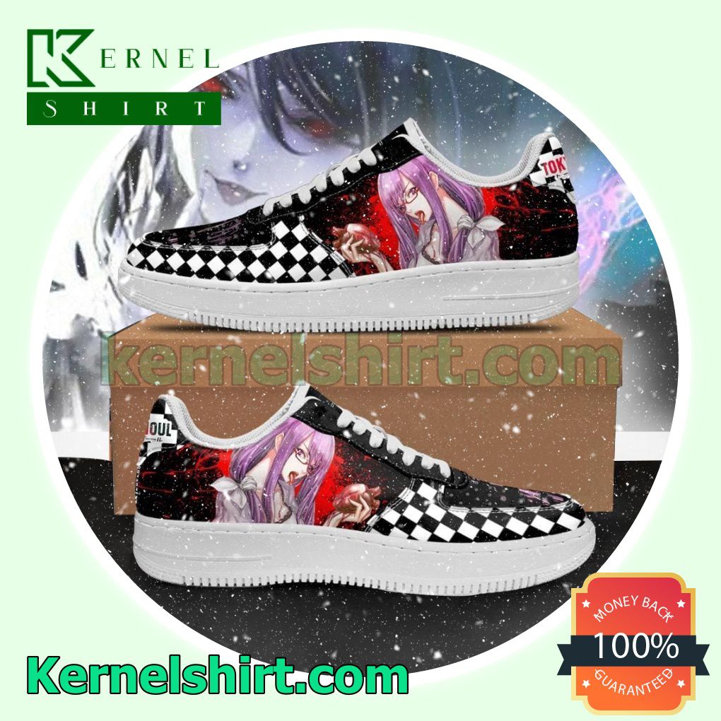 Tokyo Ghoul Rize Checkerboard Anime Mens Womens Air Force 1 Shoes