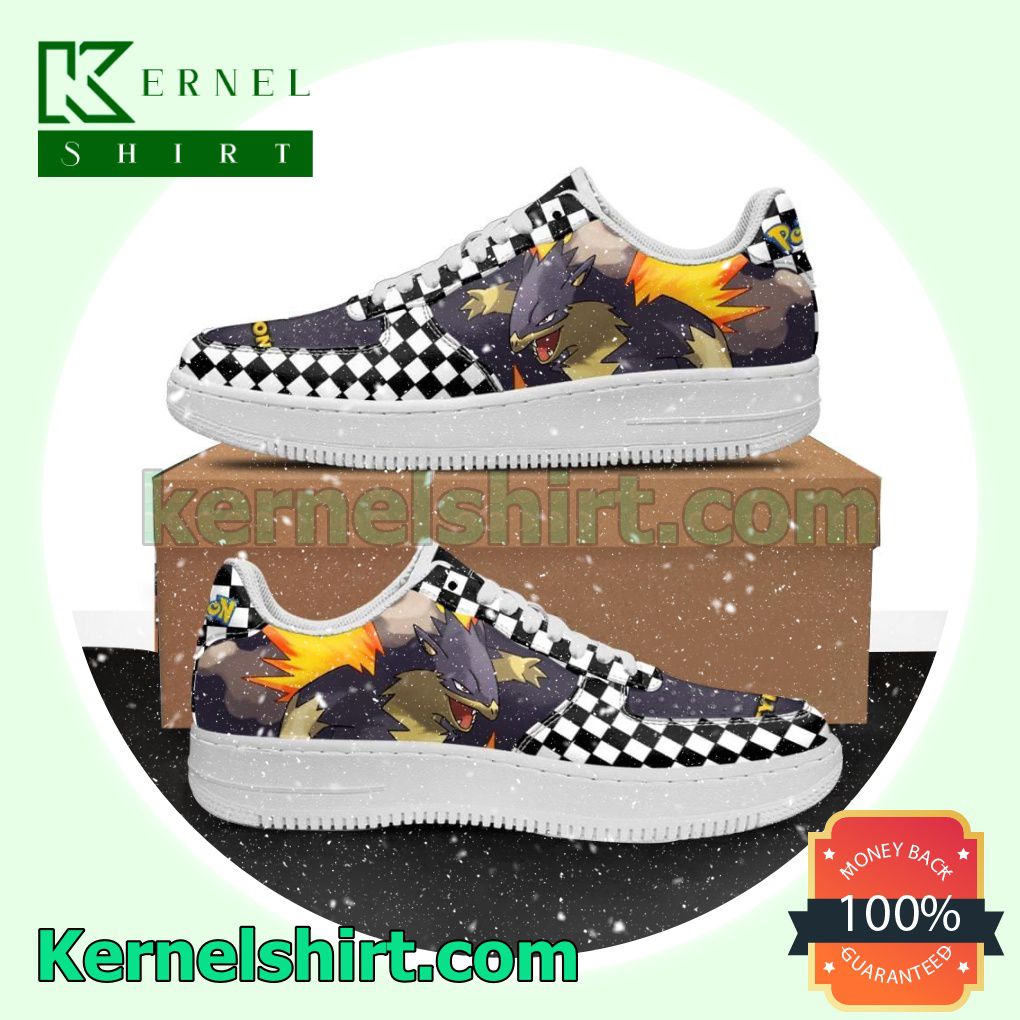 Typhlosion Checkerboard Pokemon Mens Womens Air Force 1 Shoes