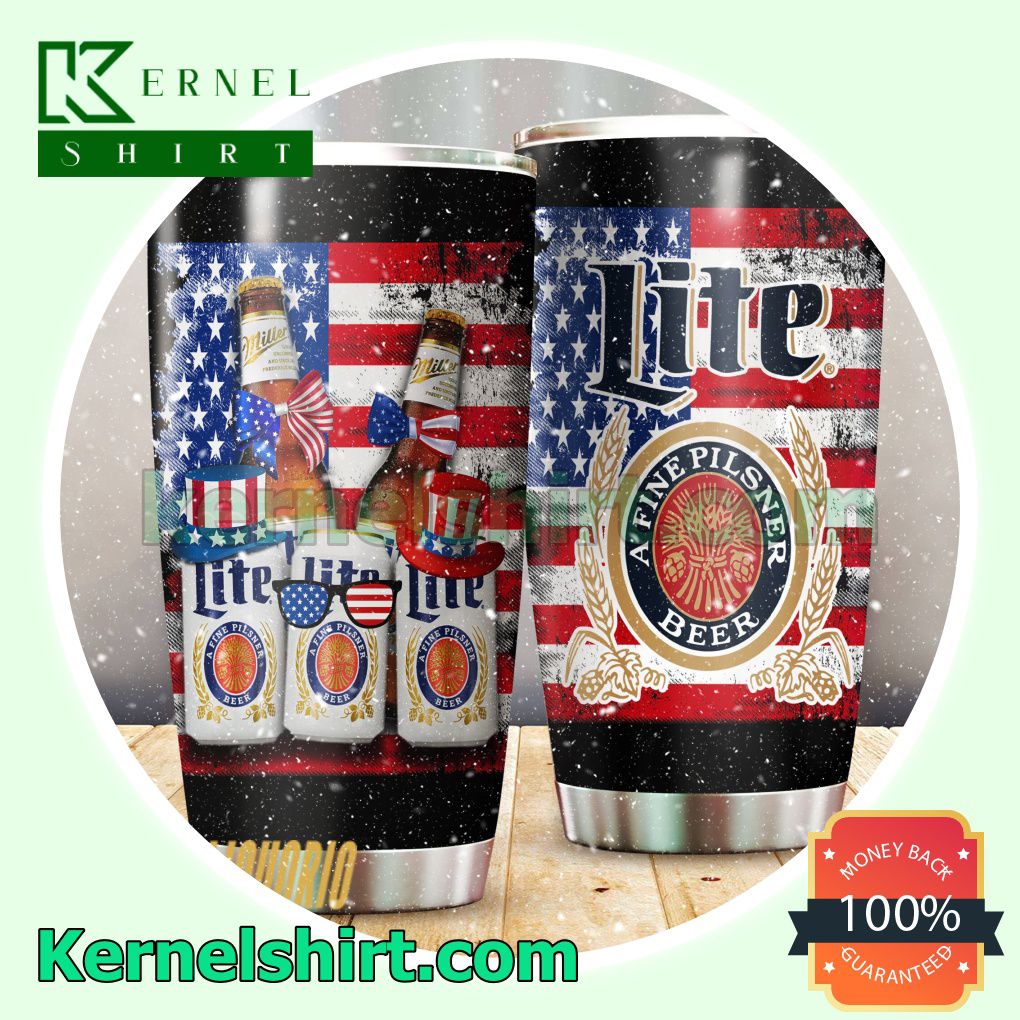 USA Flag Lite Beer Sublimation Tumbler