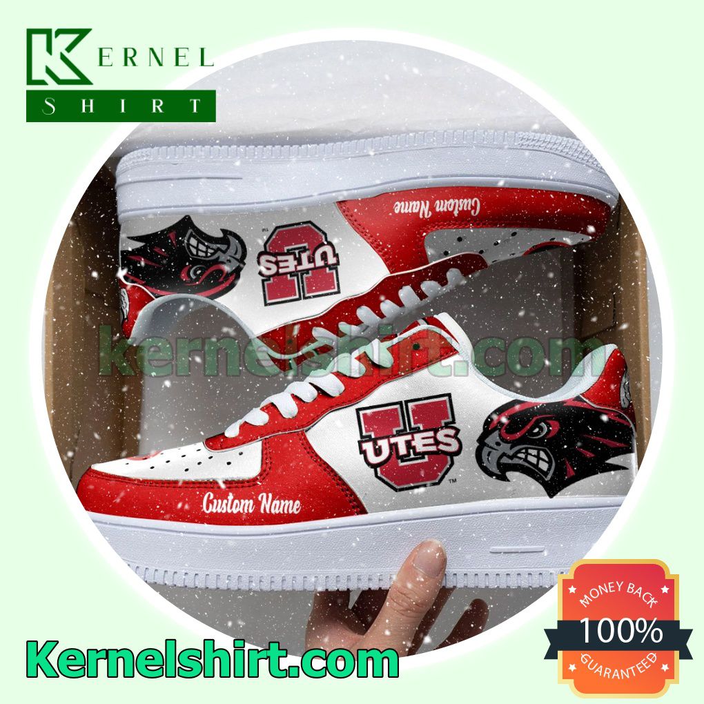 Utah Utes Mascot Logo NCAA Custom Nike Air Force 1 Low Top Shoes