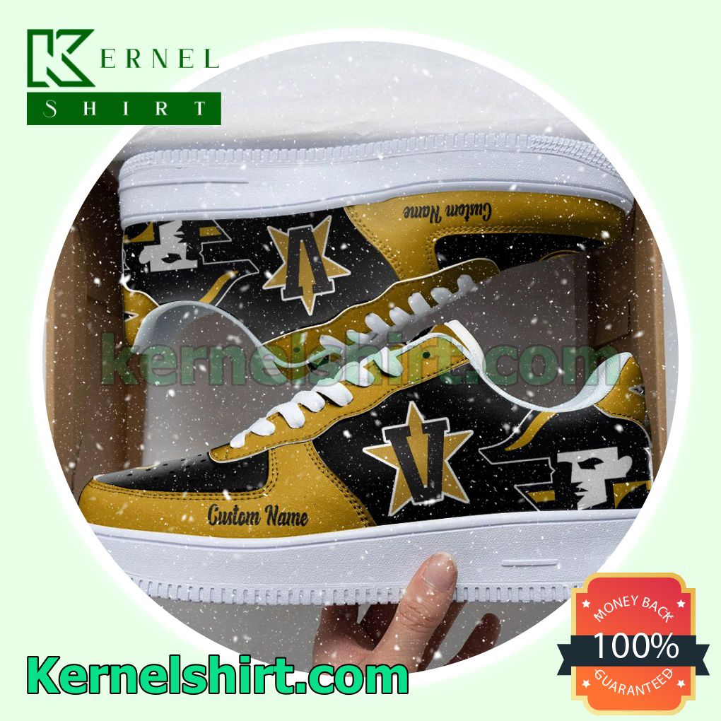 Vanderbilt Commodores Mascot Logo NCAA Custom Nike Air Force 1 Low Top Shoes