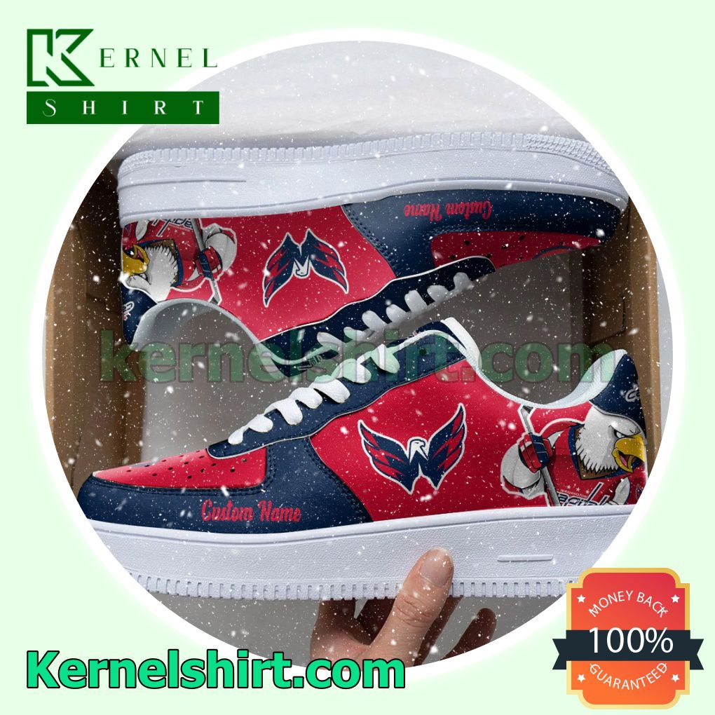 Washington Capitals Mascot Logo NHL Hockey Custom Nike Air Force 1 Low Top Shoes