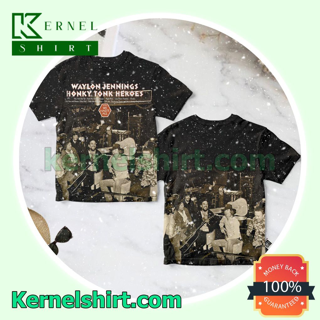 Waylon Jennings Honky Tonk Heroes Album Cover Crewneck T-shirt