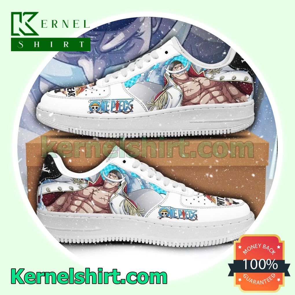 White Beard One Piece Anime Mens Womens Air Force 1 Shoes