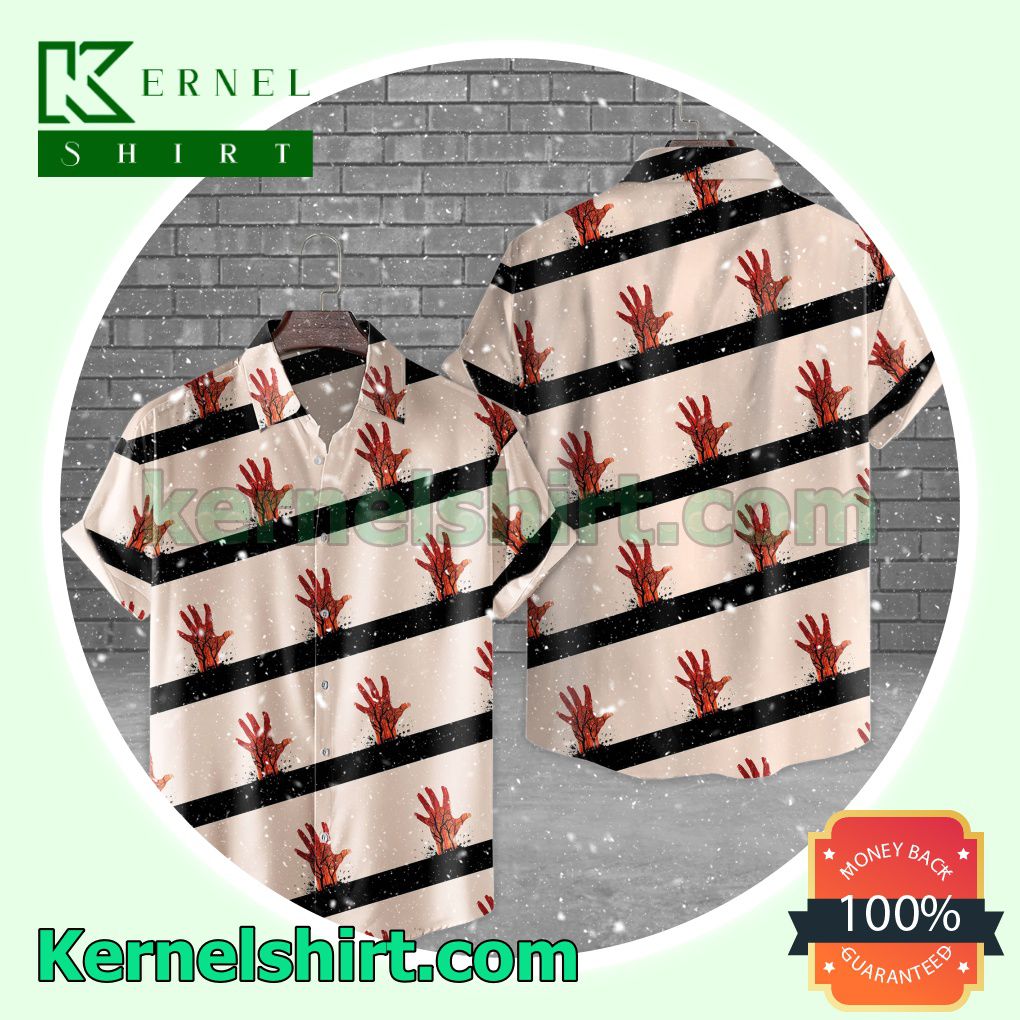 Zombie Hand Stripe Halloween Costume Shirt