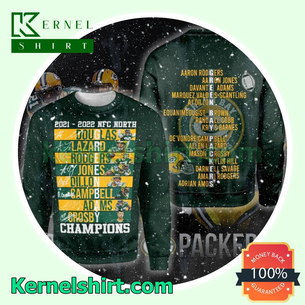 2021 - 2022 Nfc North Green Bay Packer Champions Hooded Sweatshirt, Unisex Shirts a