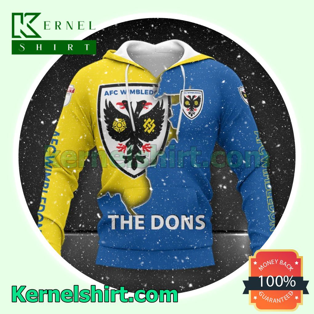 Great Quality AFC Wimbledon The Dons All Over Print Pullover Hoodie Zipper