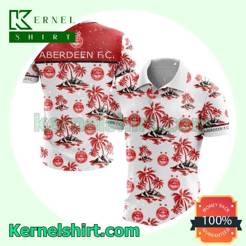 Aberdeen FC Coconut Tree All Over Print Pullover Hoodie Zipper a