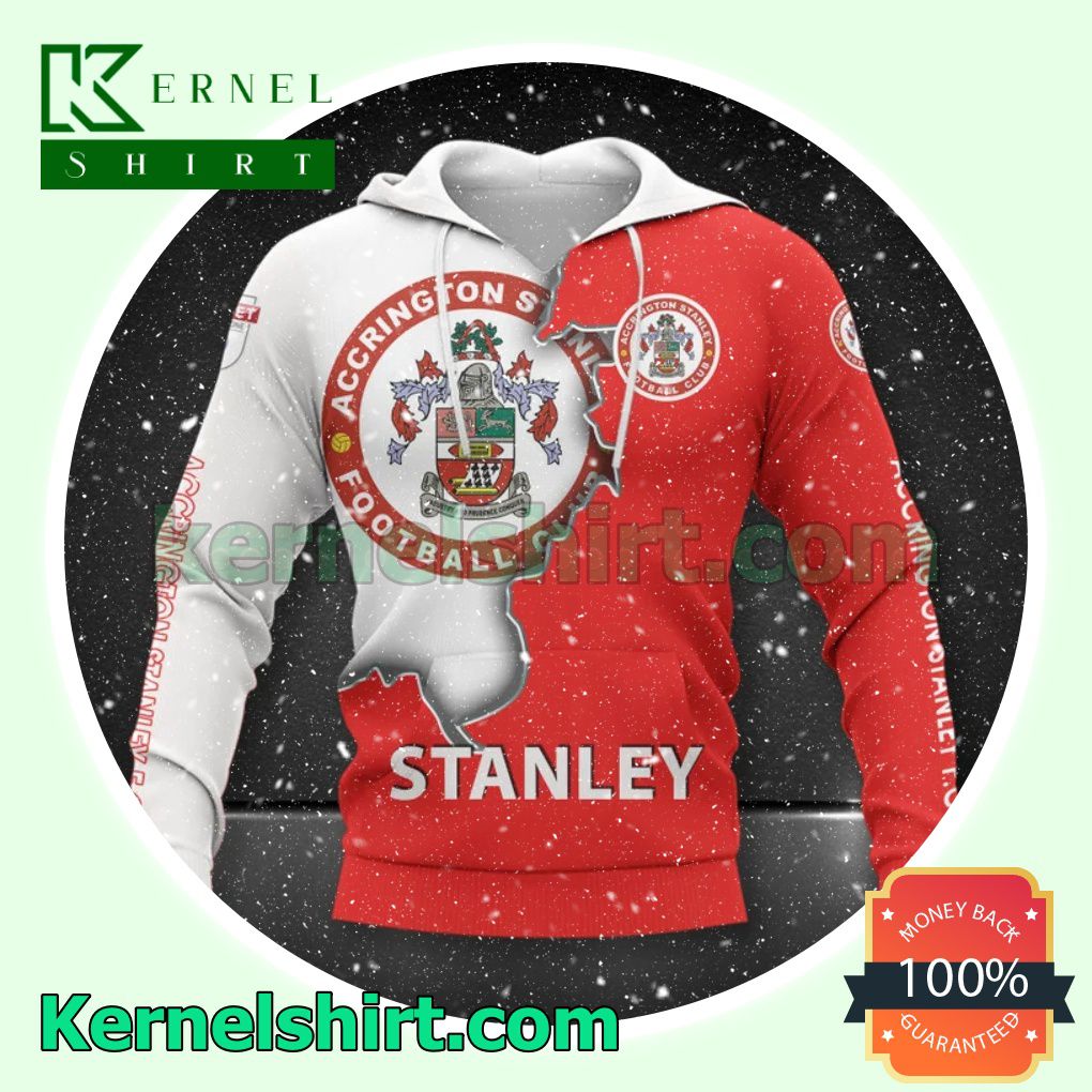 Accrington Stanley Football Club All Over Print Pullover Hoodie Zipper a
