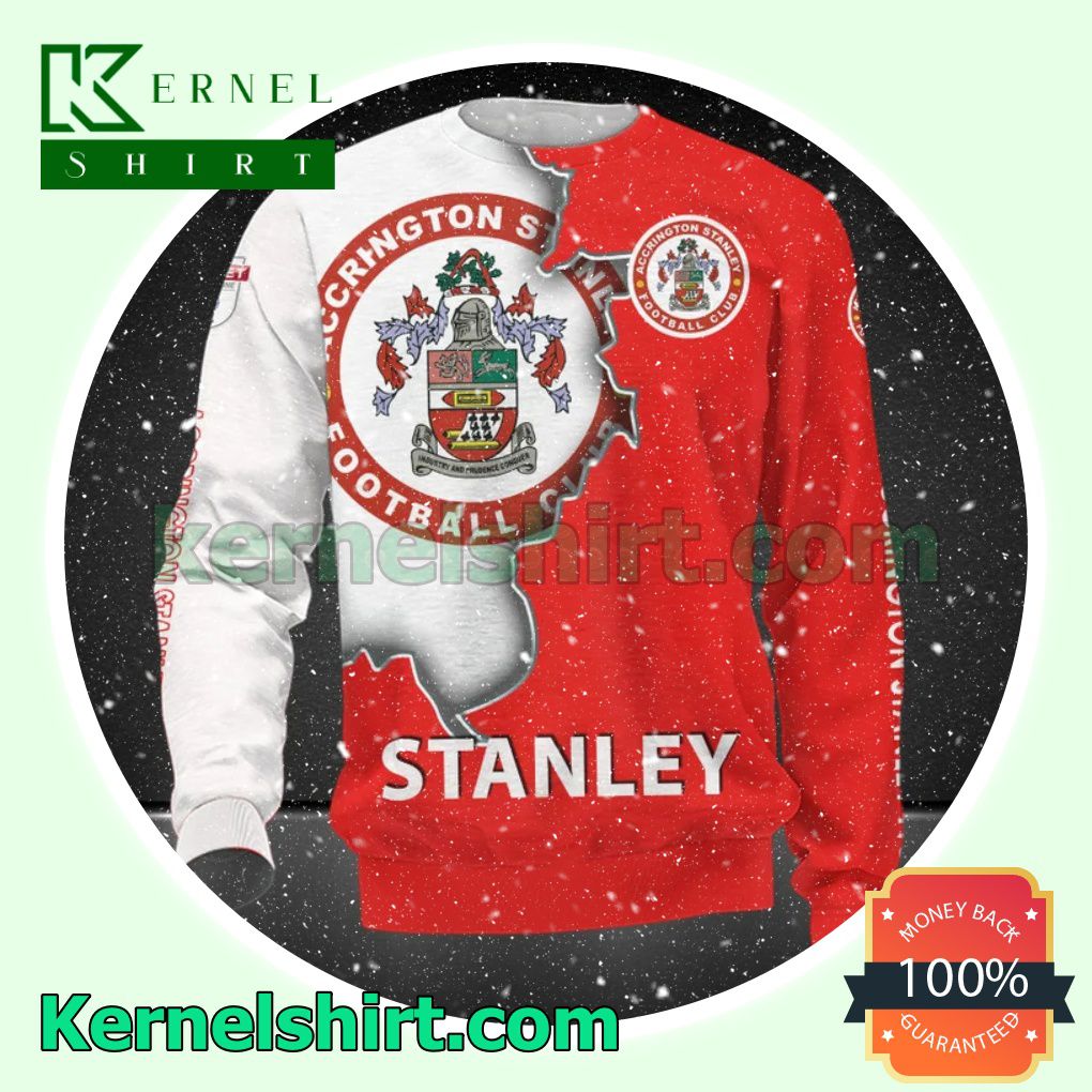 Unisex Accrington Stanley Football Club All Over Print Pullover Hoodie Zipper