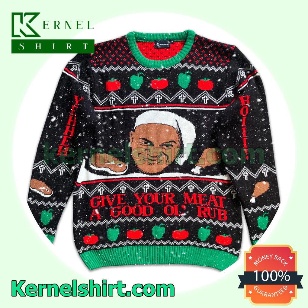 Ainsley Harriott Give Your Meat A Good Ol' Rub Knitted Sweater