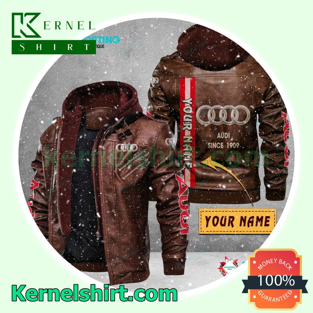 Audi Faux Leather Aviator Bomber Jacket a