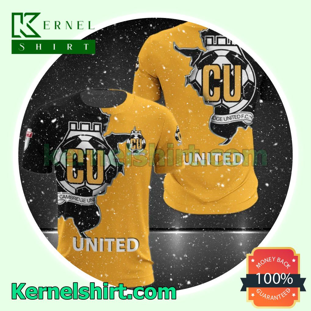 Cambridge United FC All Over Print Pullover Hoodie Zipper a