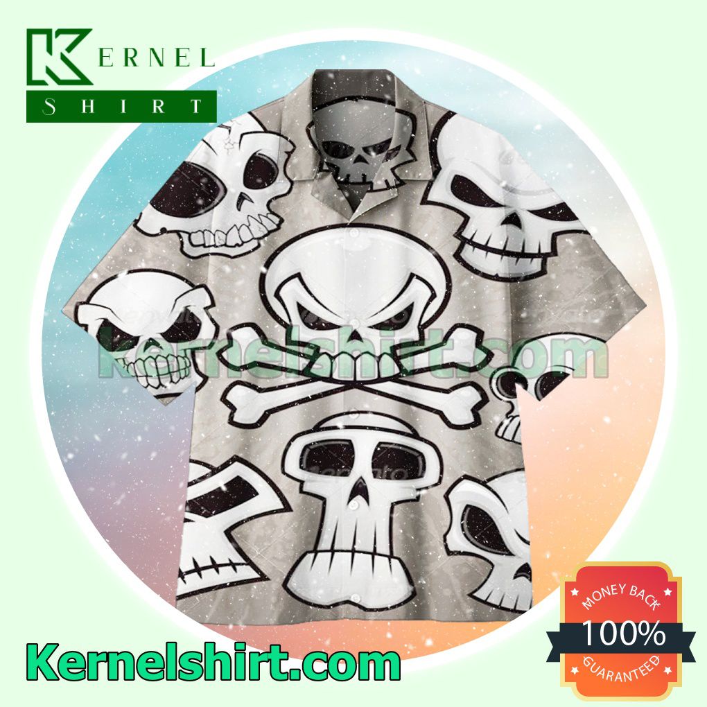 Cartoon Skull Summer Beach Shirt