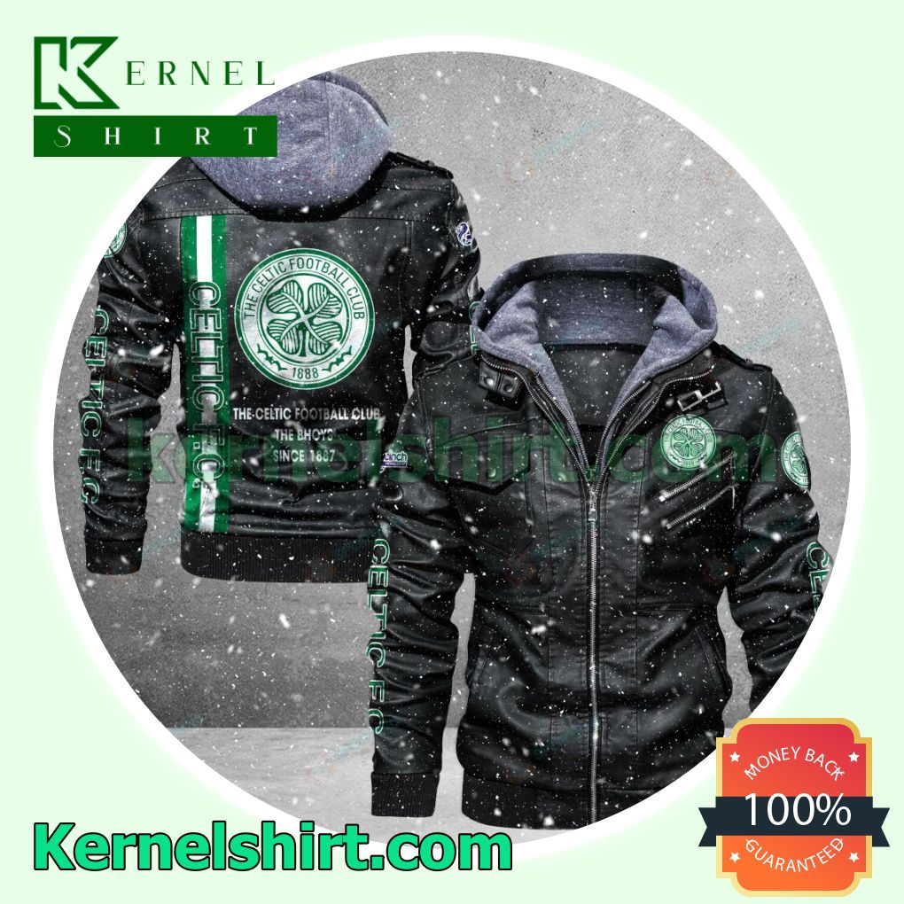 Celtic F.C. Faux Leather Aviator Bomber Jacket