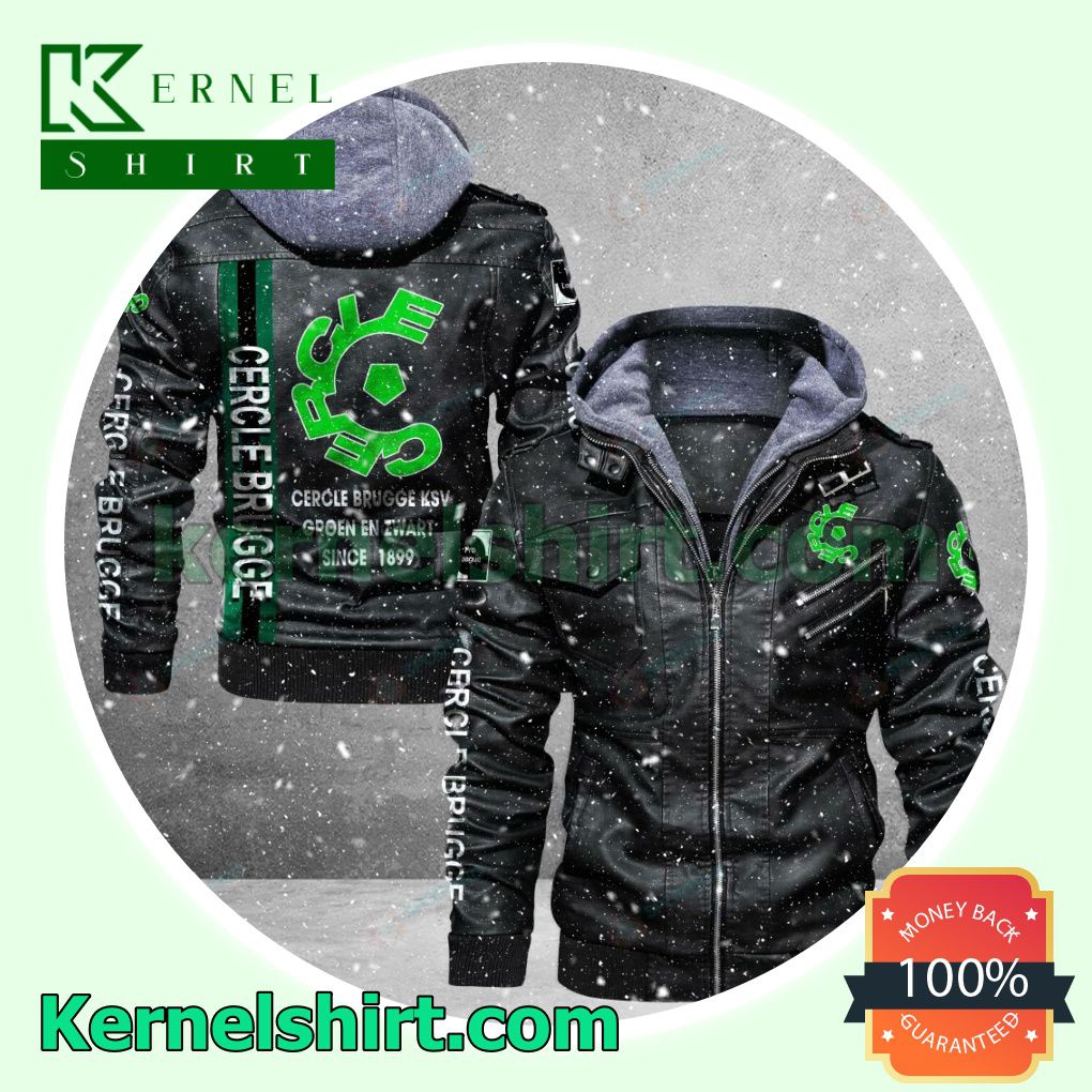 Cercle Brugge K.SV Faux Leather Aviator Bomber Jacket