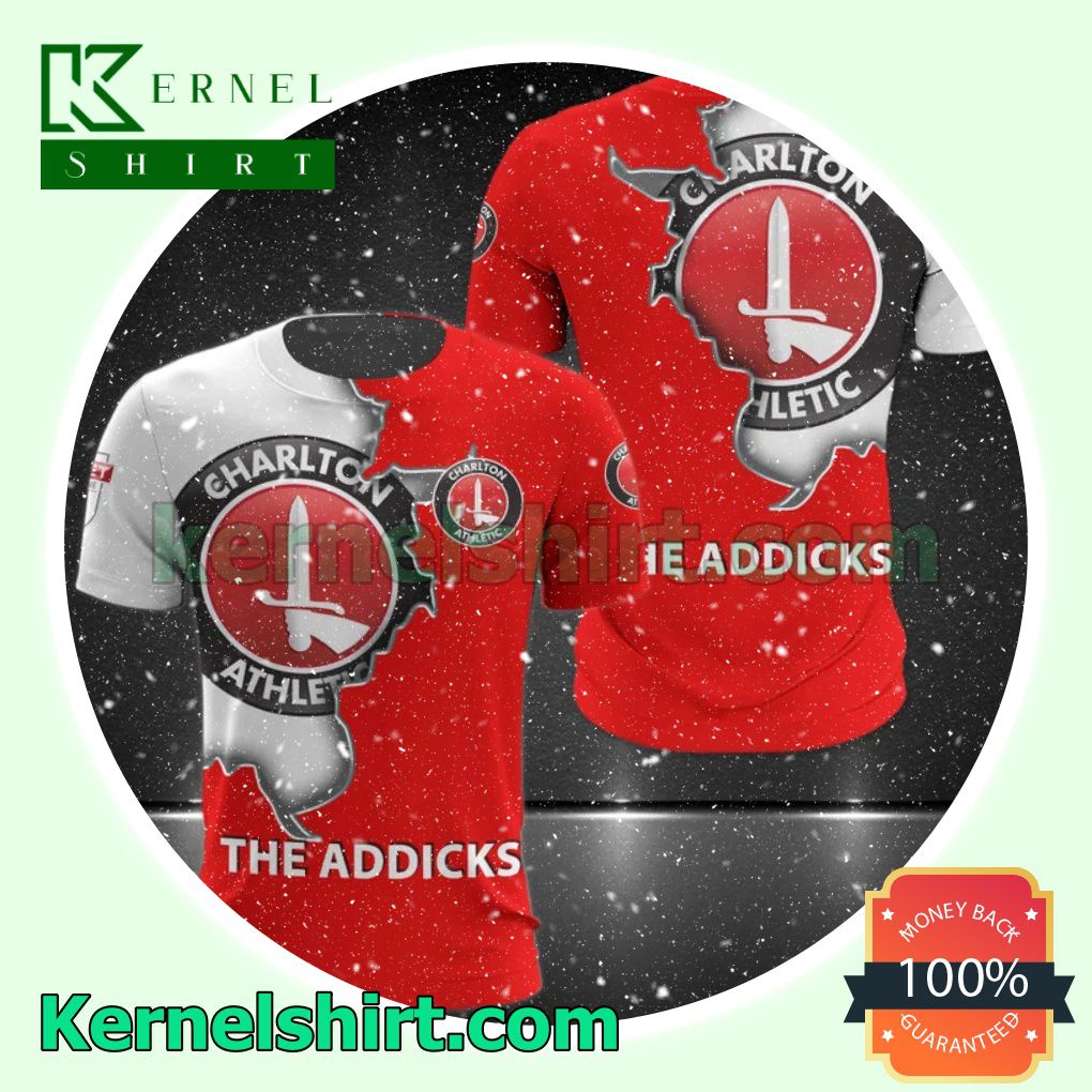 Hot Charlton Athletic FC The Addicks All Over Print Pullover Hoodie Zipper