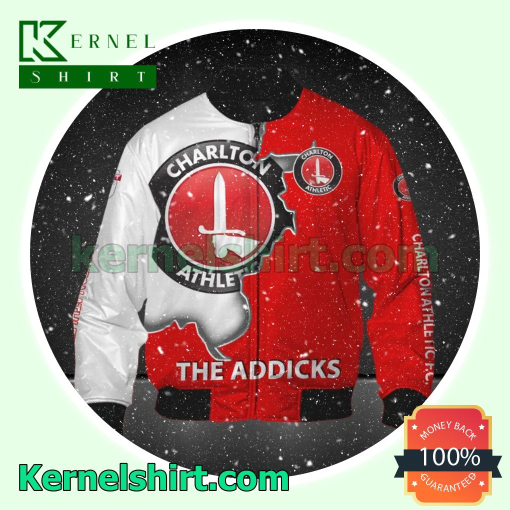 Charlton Athletic FC The Addicks All Over Print Pullover Hoodie Zipper x