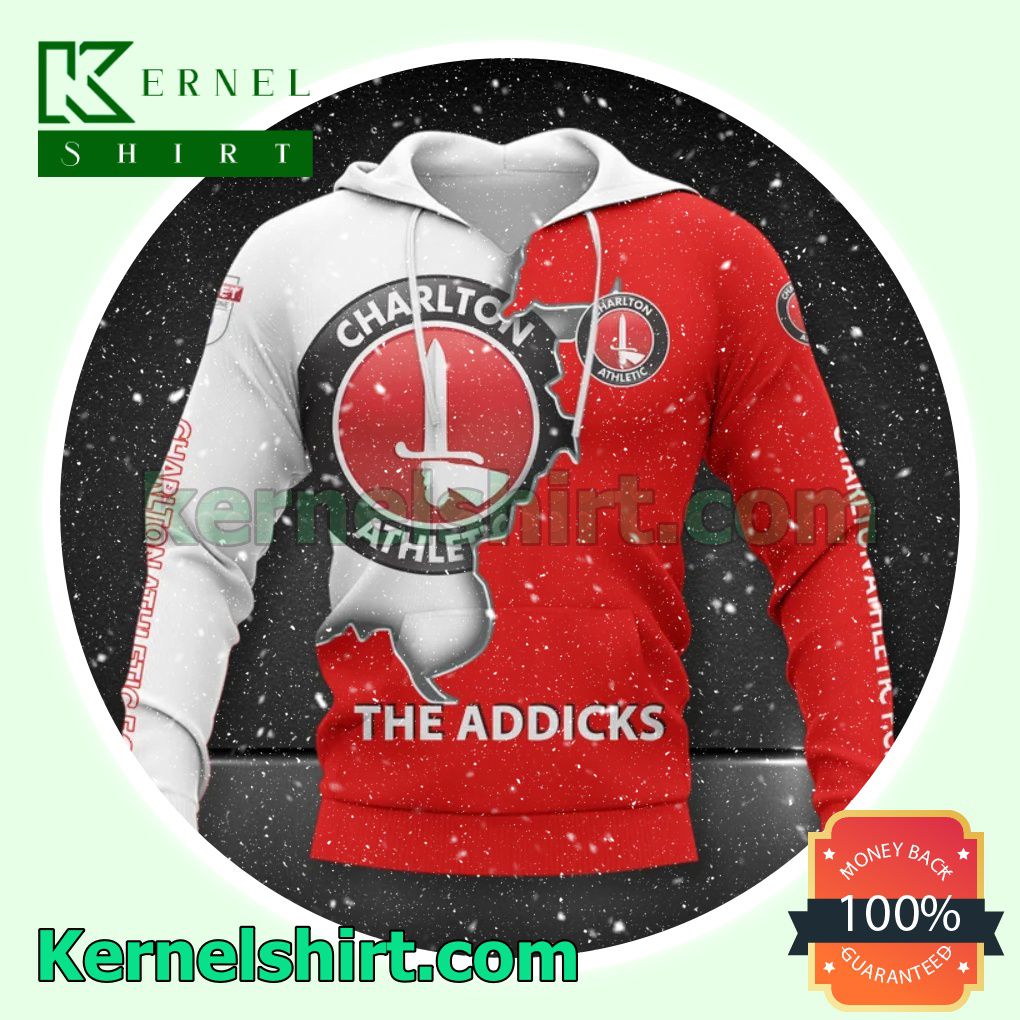 Nice Charlton Athletic FC The Addicks All Over Print Pullover Hoodie Zipper