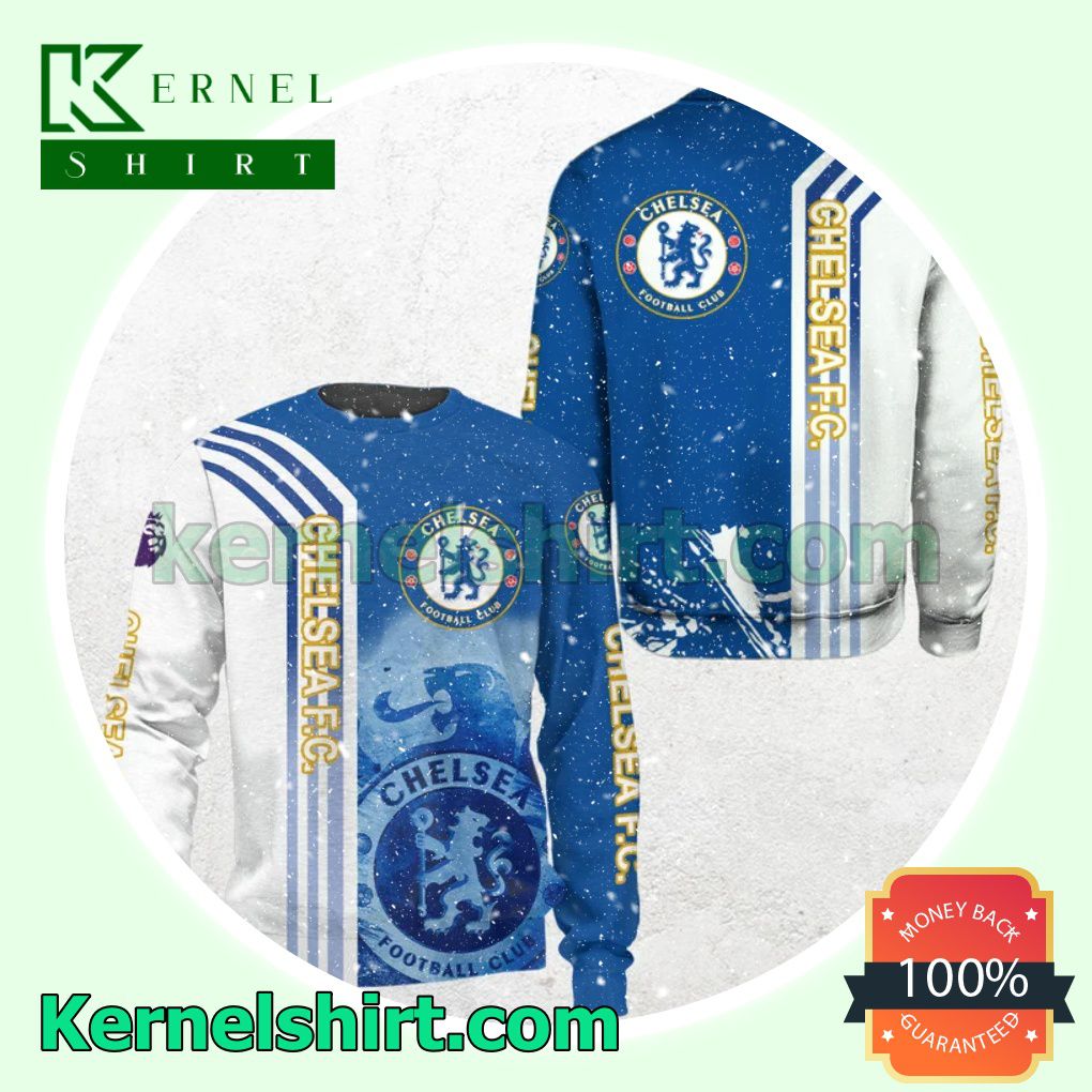 Chelsea Football Club All Over Print Pullover Hoodie Zipper c