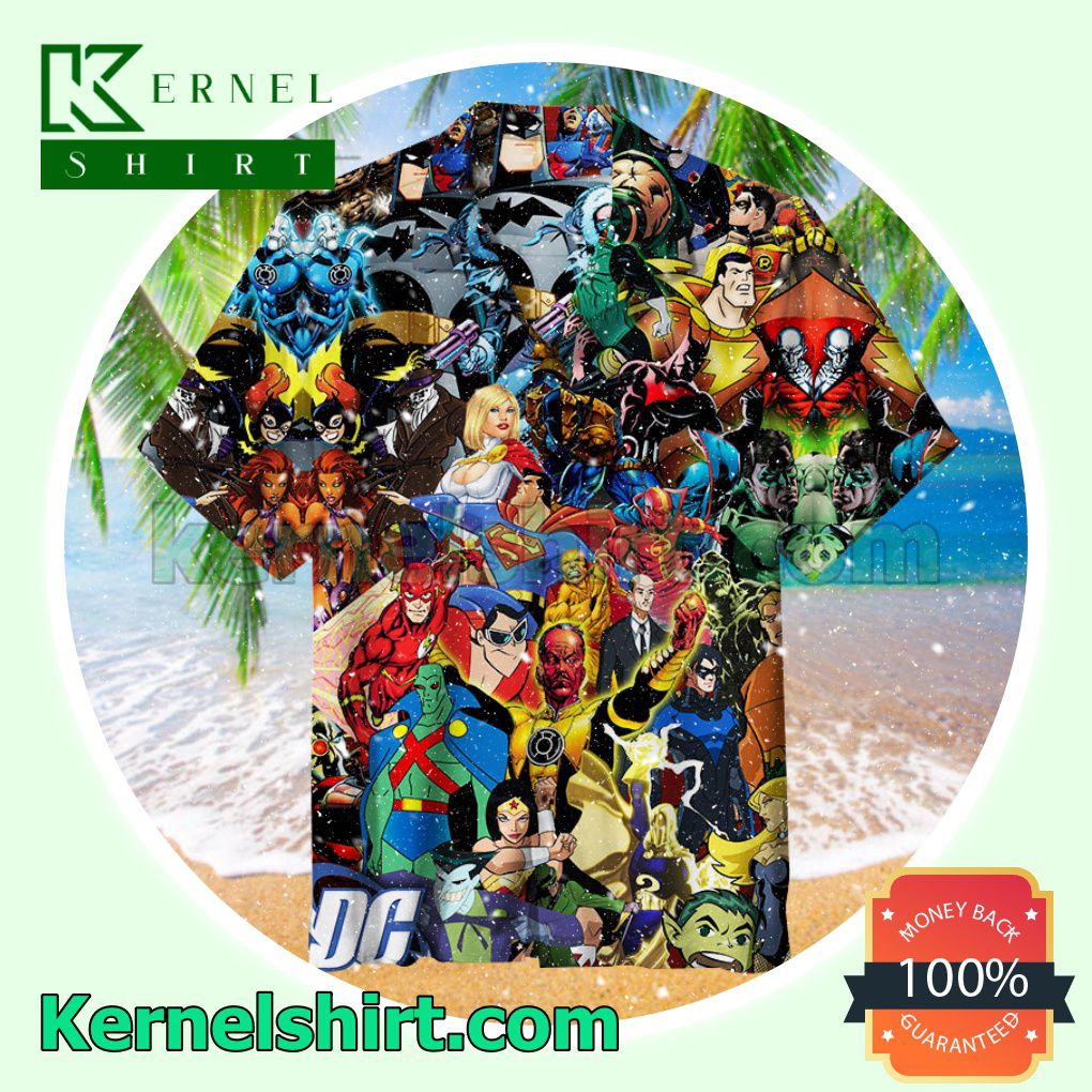 Dc Comics Character Collage Art Summer Beach Shirt