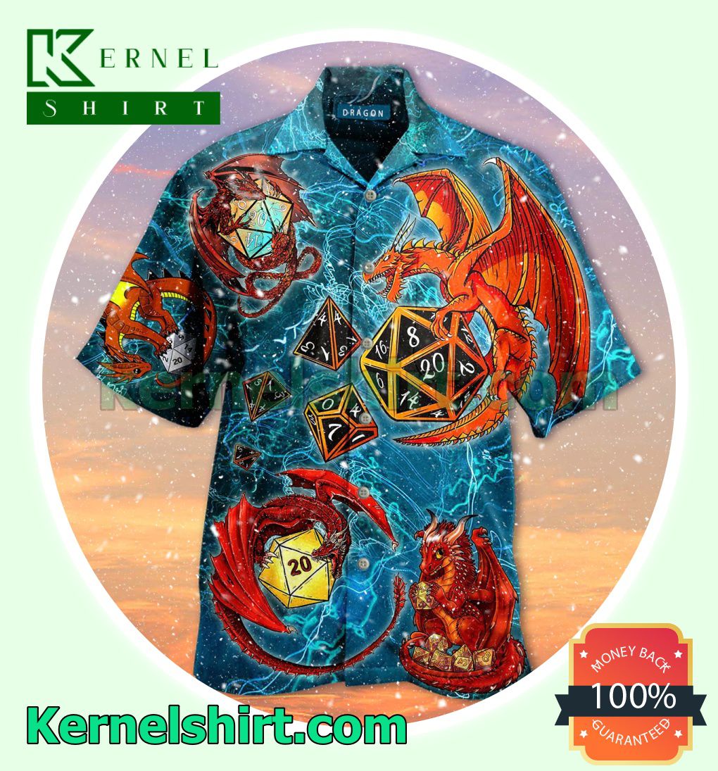 Dragon Playing Dice Summer Beach Shirt