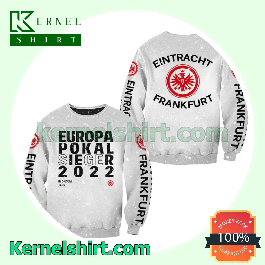 Eintracht Frankfurt Europa Pokal Sieger 2022 White Hooded Sweatshirt, Unisex Shirts a