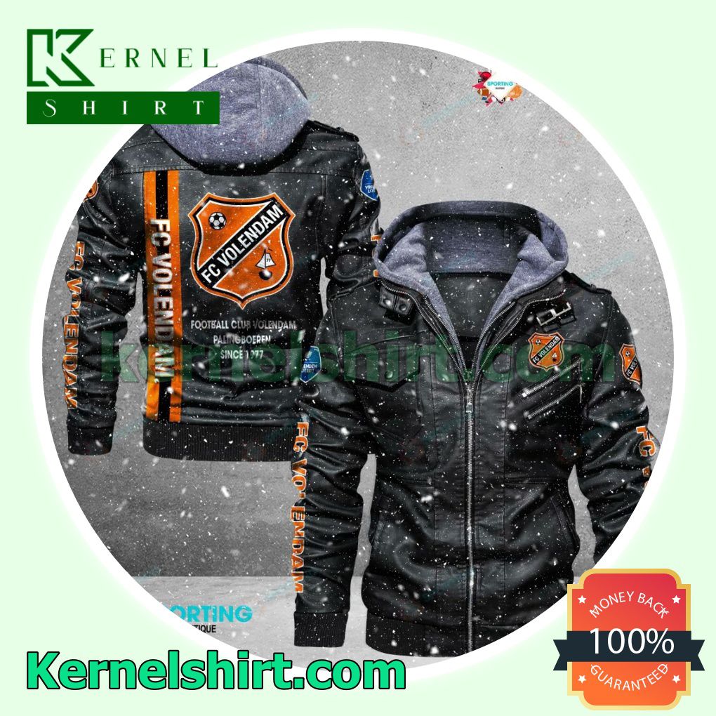 FC Volendam Faux Leather Aviator Bomber Jacket