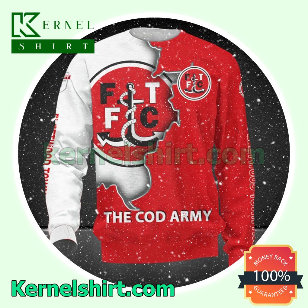 Great Quality Fleetwood Town FC The Cod Army All Over Print Pullover Hoodie Zipper