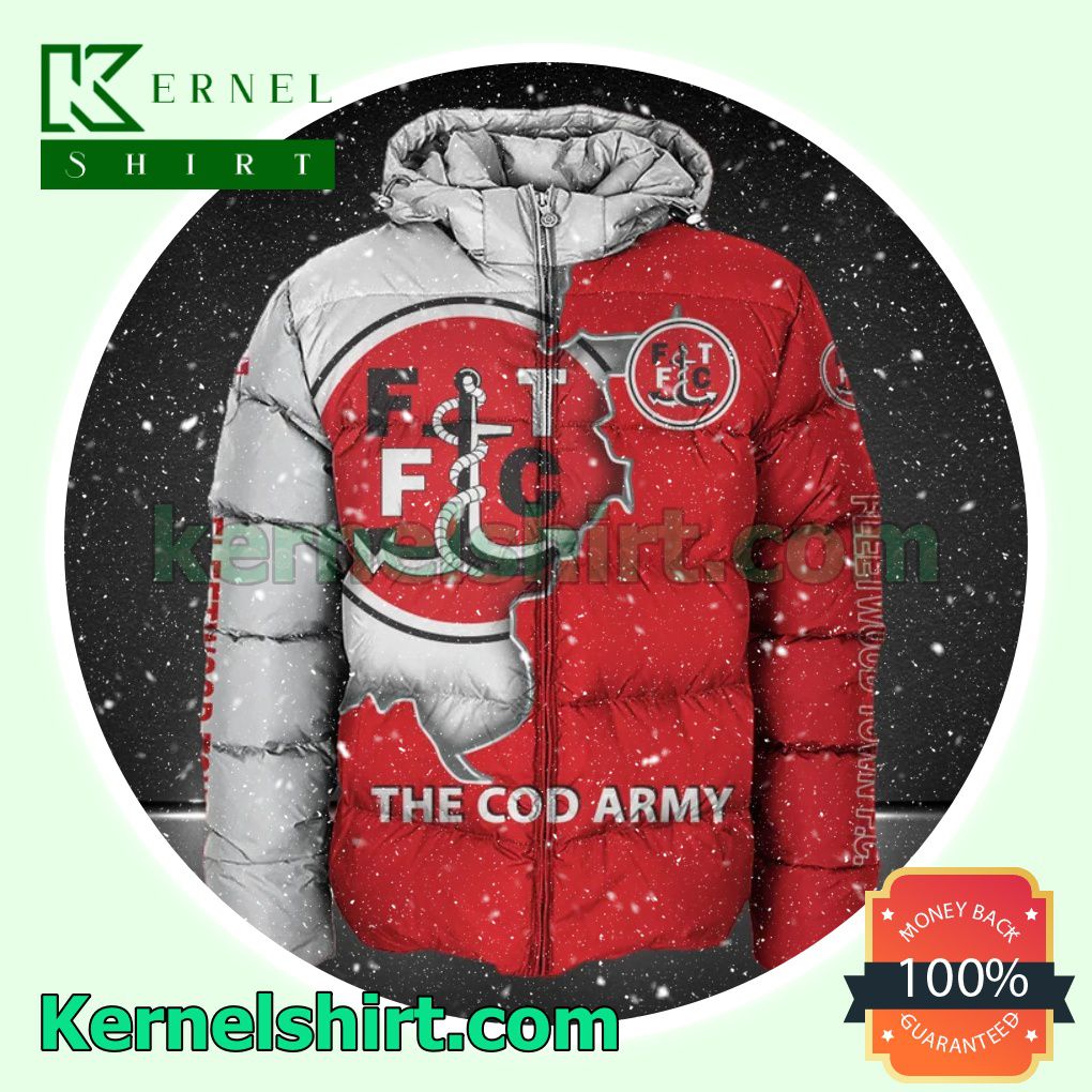 Fleetwood Town FC The Cod Army All Over Print Pullover Hoodie Zipper y