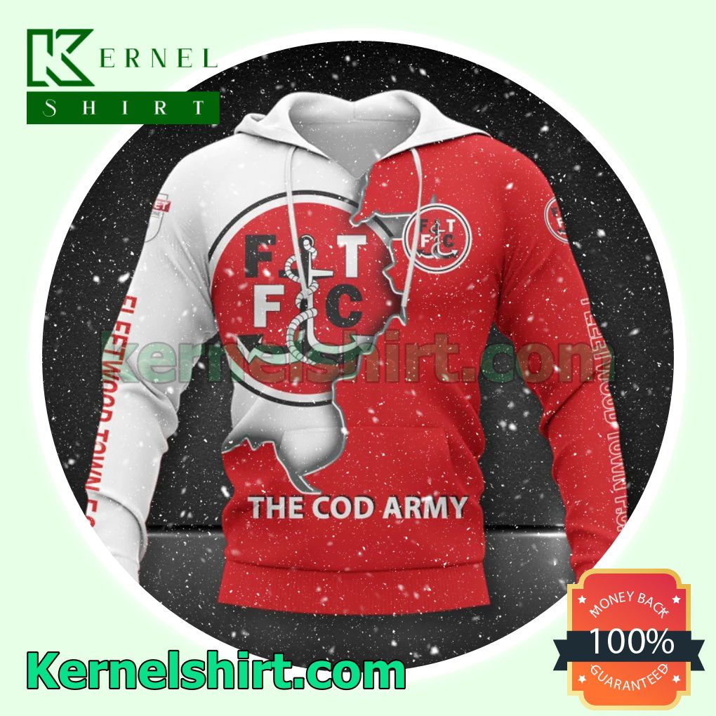 Print On Demand Fleetwood Town FC The Cod Army All Over Print Pullover Hoodie Zipper