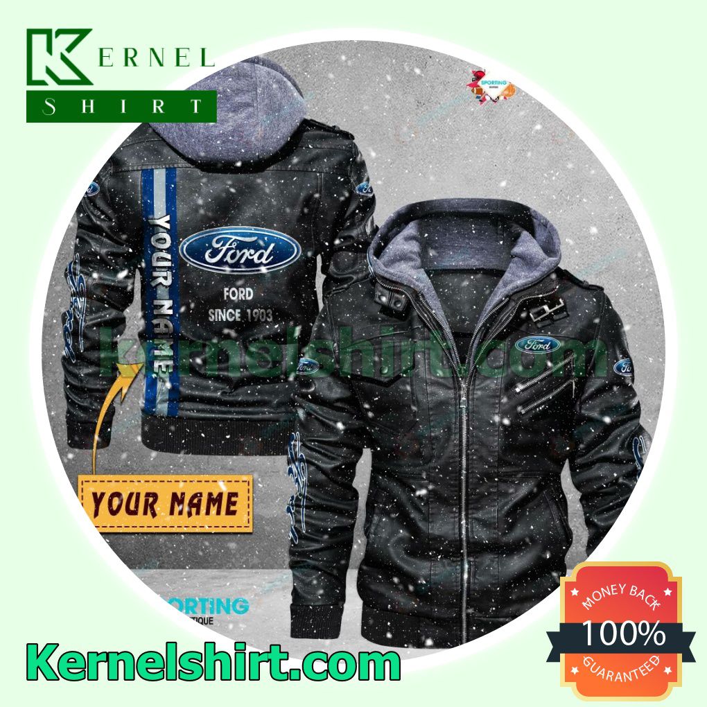 Ford Faux Leather Aviator Bomber Jacket