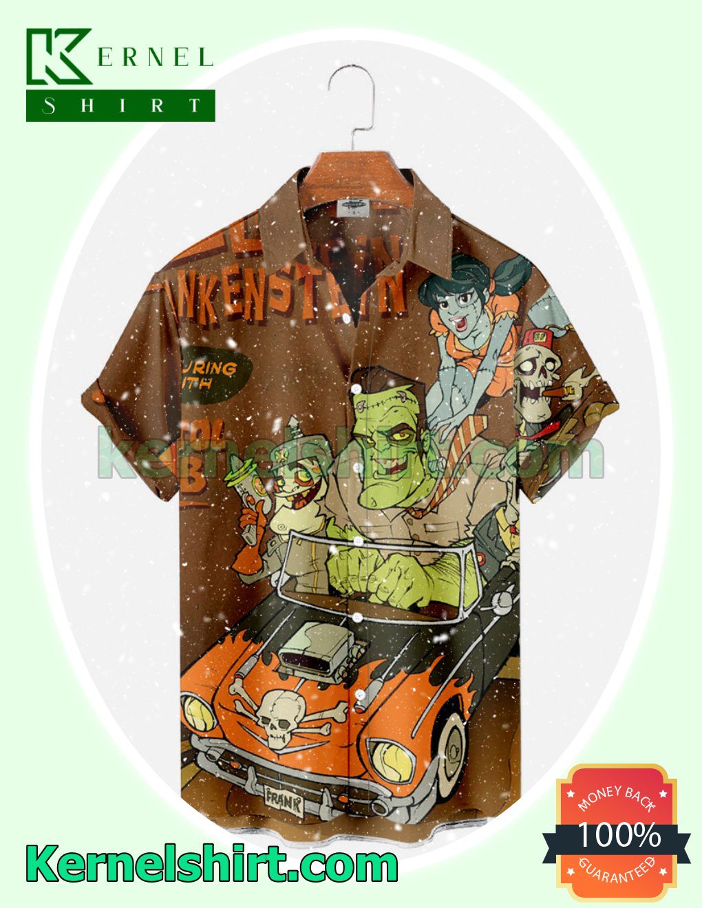 Frankenstein And Friends Motor Racing Halloween Costume Shirt