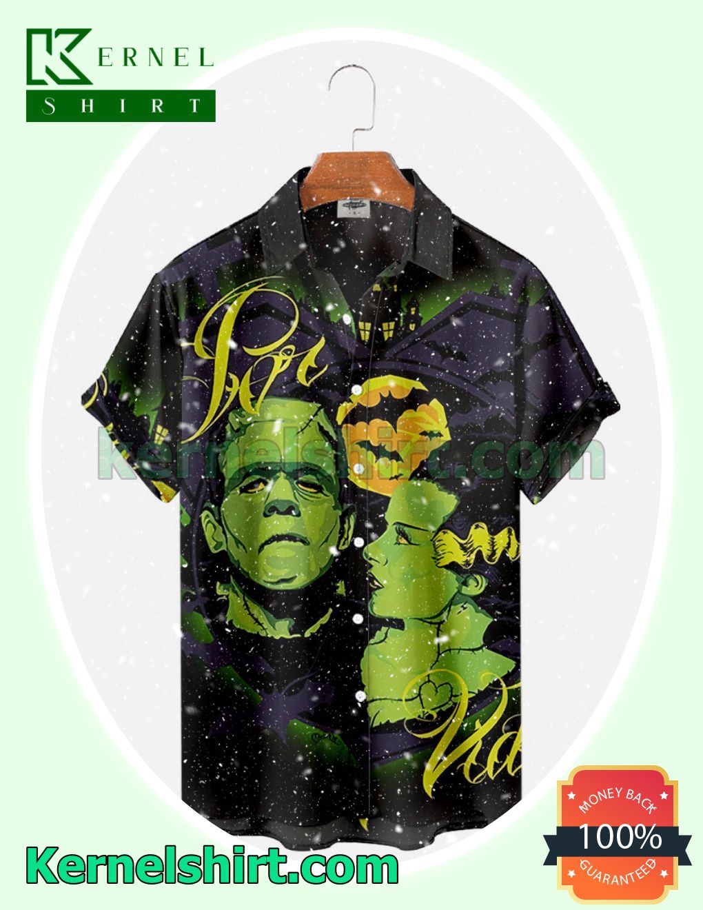 Frankenstein And The Bride Halloween Night Halloween Costume Shirt
