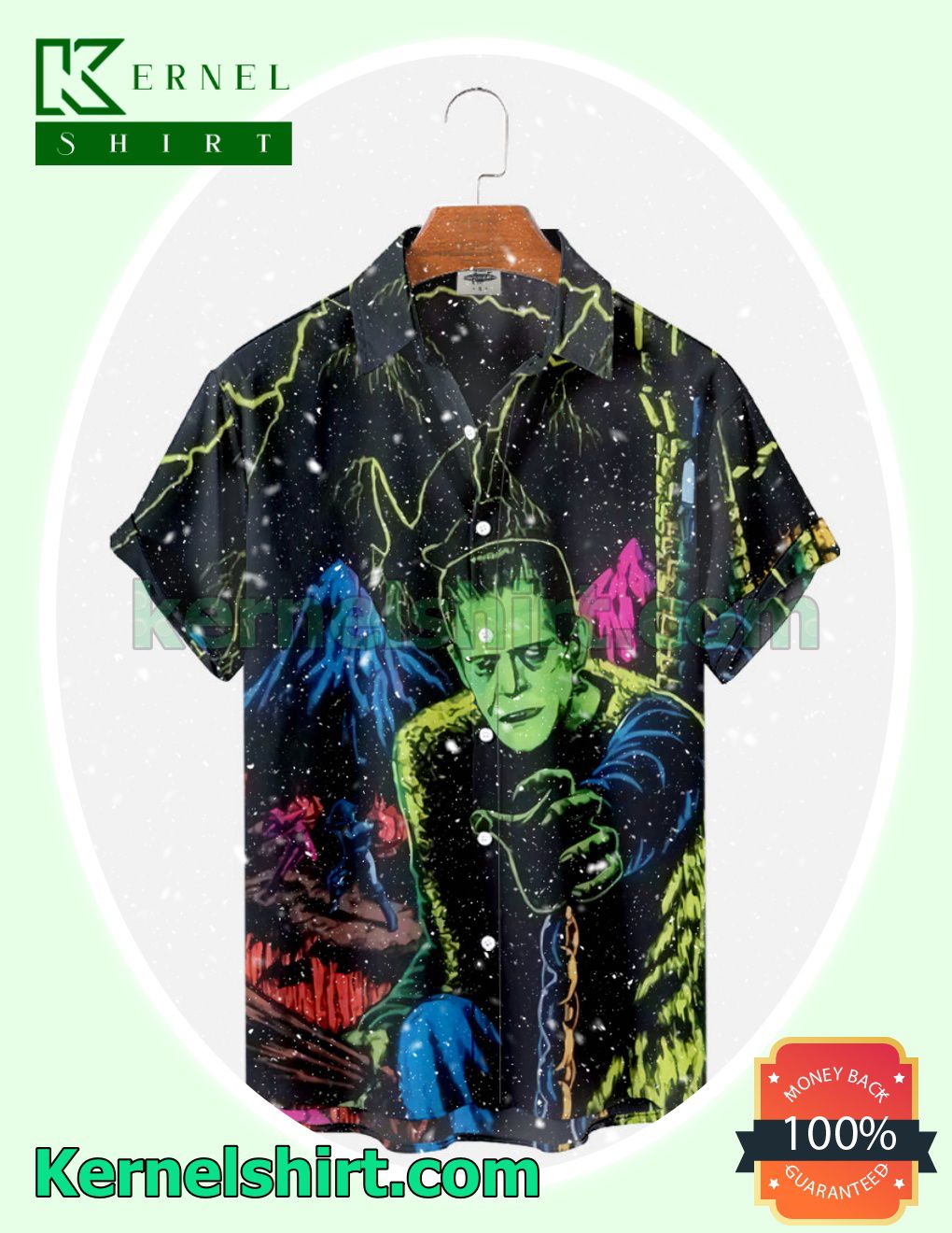 Frankenstein Black Light Poster Halloween Costume Shirt