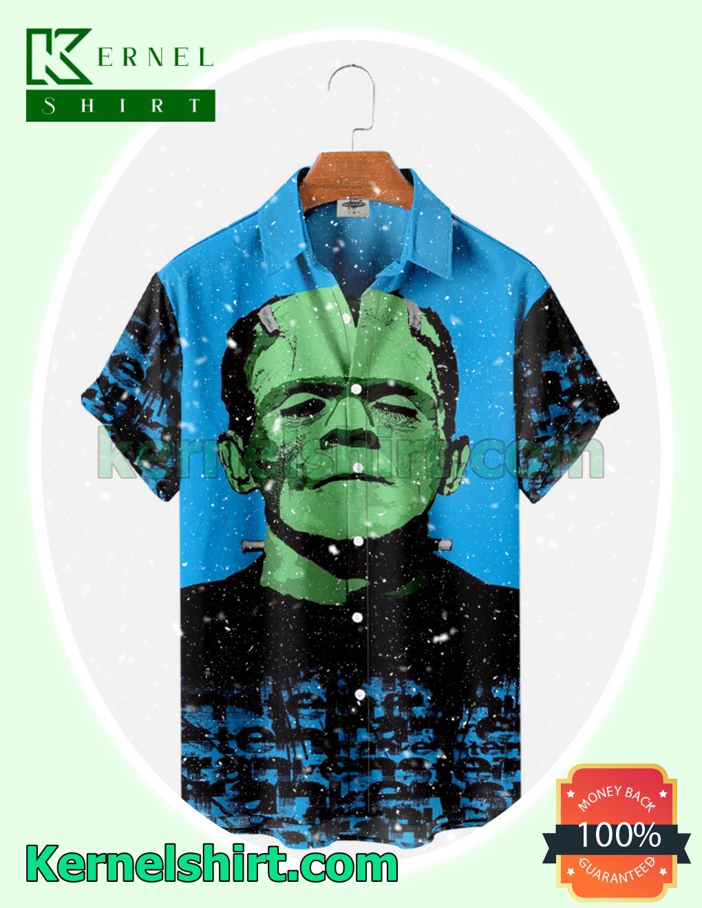 Frankenstein Horror Blue Halloween Costume Shirt
