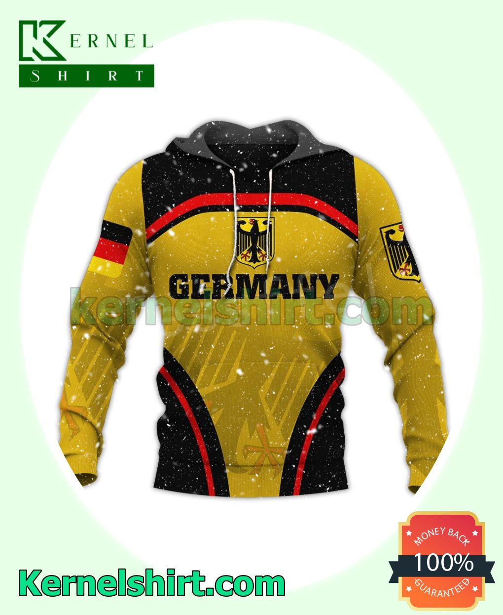 German Coat Of Arms Germany Flag Fleece Pullover Hoodie