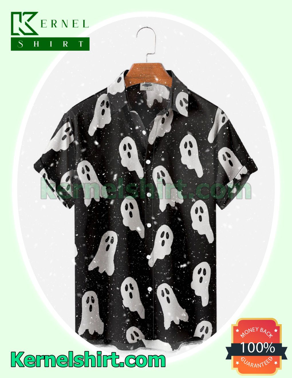 Ghost Printed Halloween Costume Shirt
