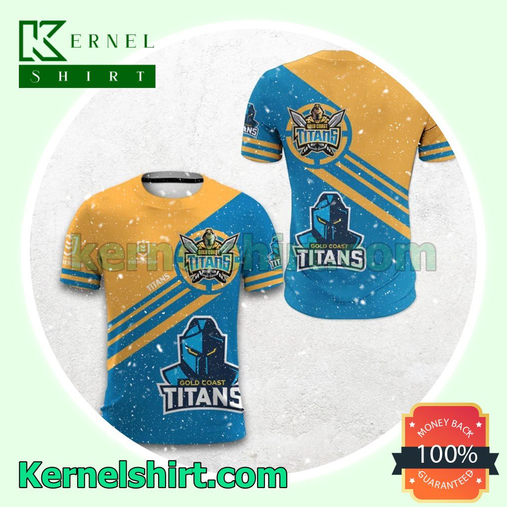 Official Gold Coast Titans Nrl Telstra Premiership All Over Print Pullover Hoodie Zipper