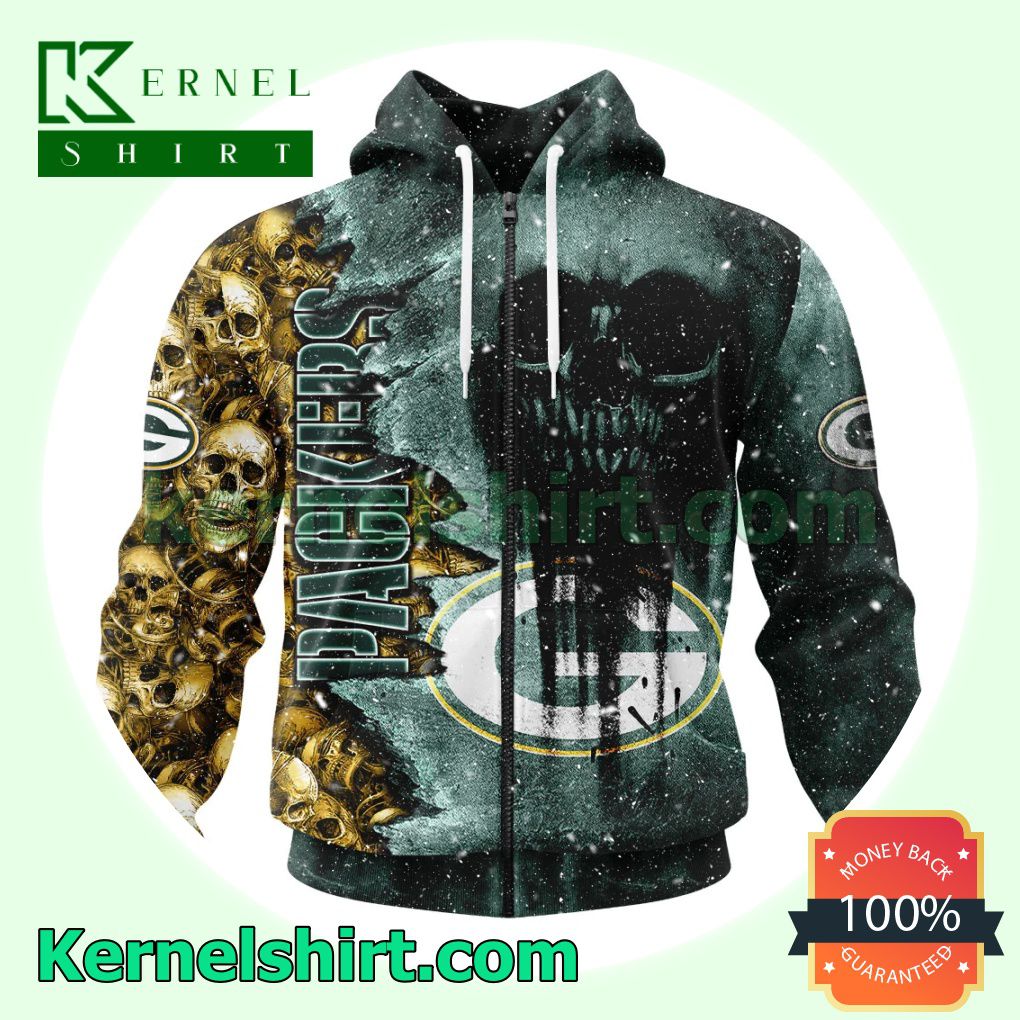 Green Bay Packers Cemetery Skull NFL Halloween Hooded Sweatshirt - Shop  trending fashion in USA and EU