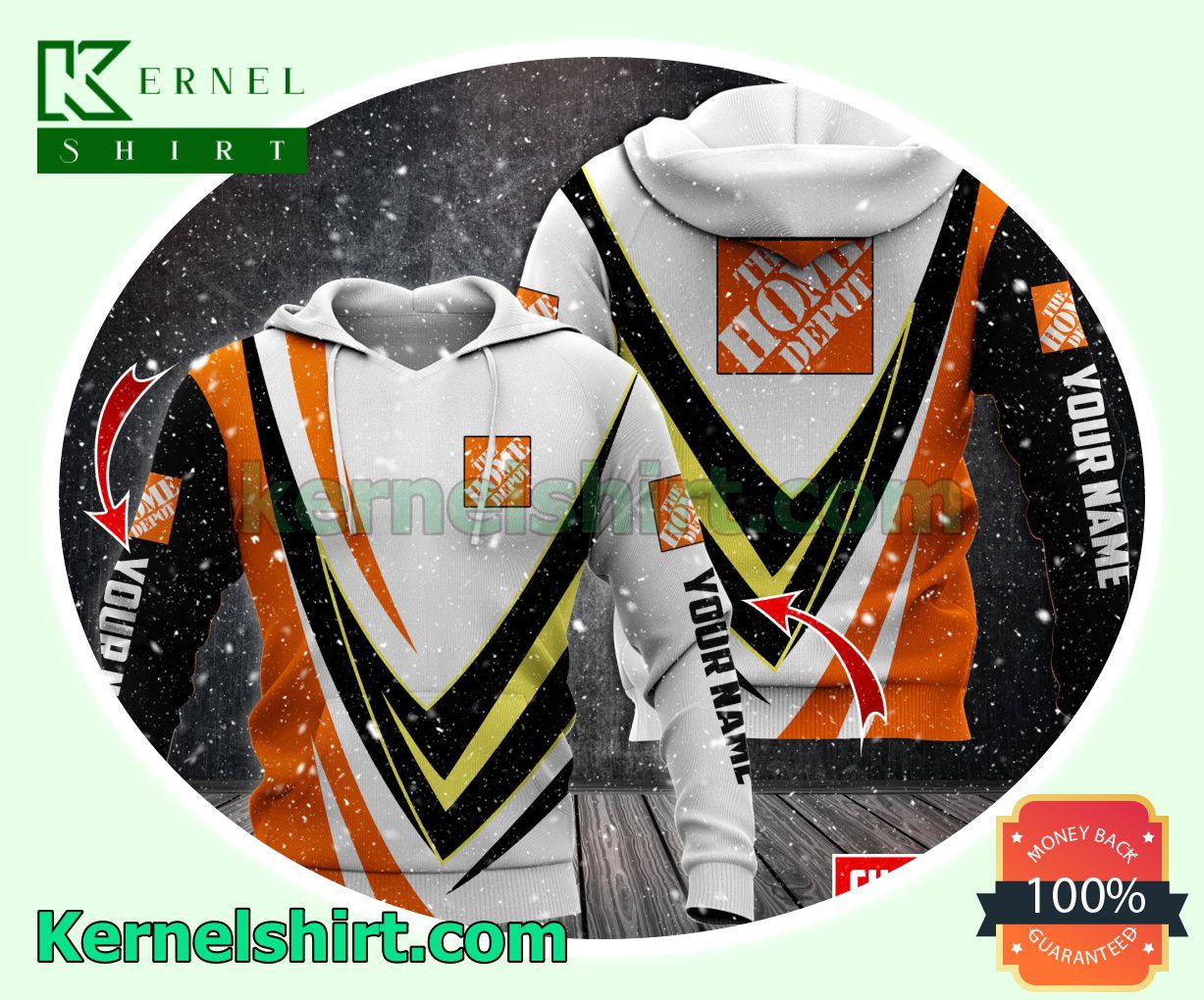 Home Depot Logo Print Hooded Jacket