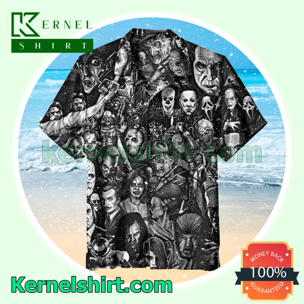 Horror Icon Collage Summer Beach Shirt