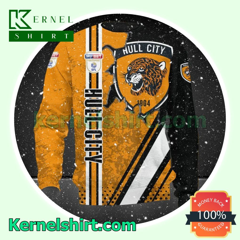 Hull City FC Sky Bet Championship All Over Print Pullover Hoodie Zipper b